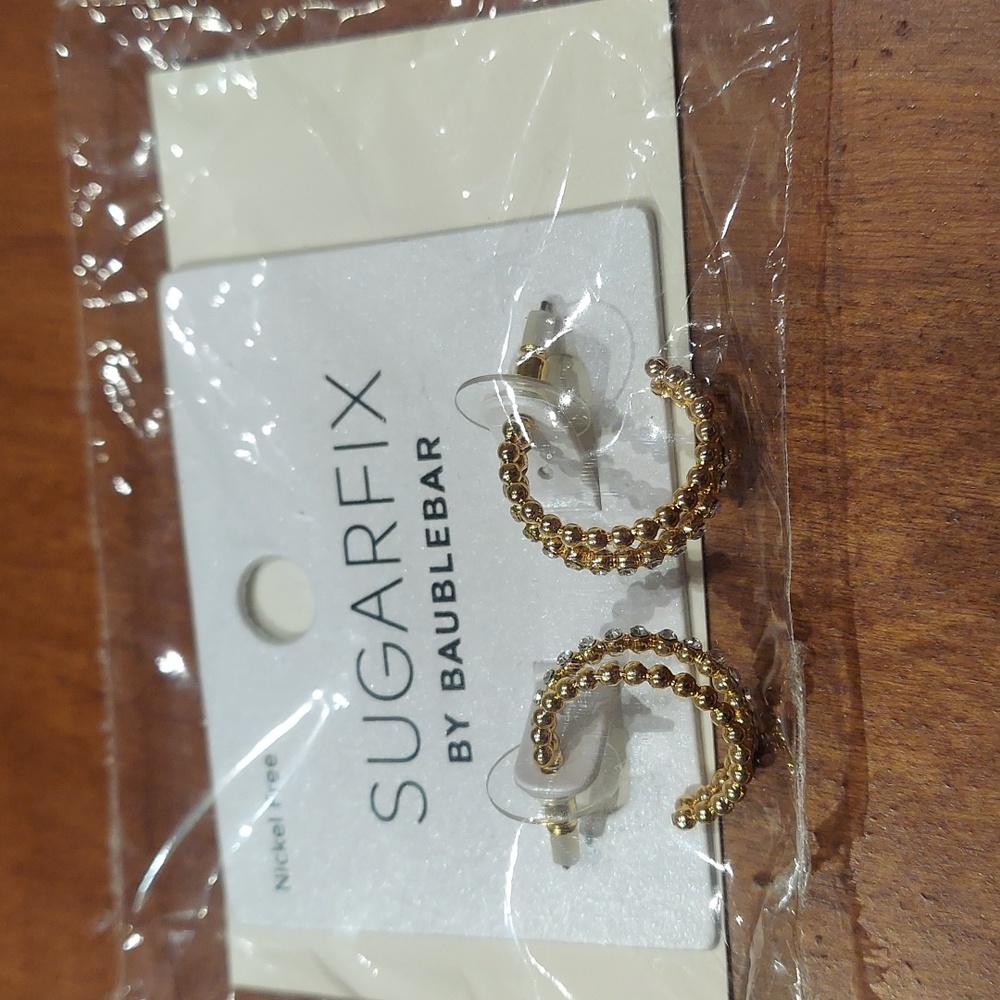 Gold and rhinestone hoops
